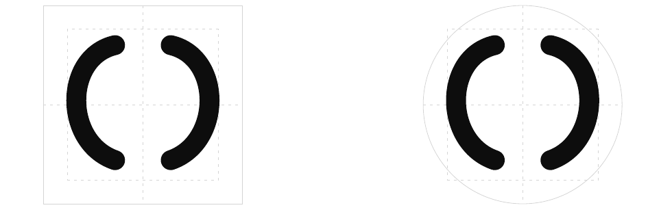 Square construction grid and circular clipping test